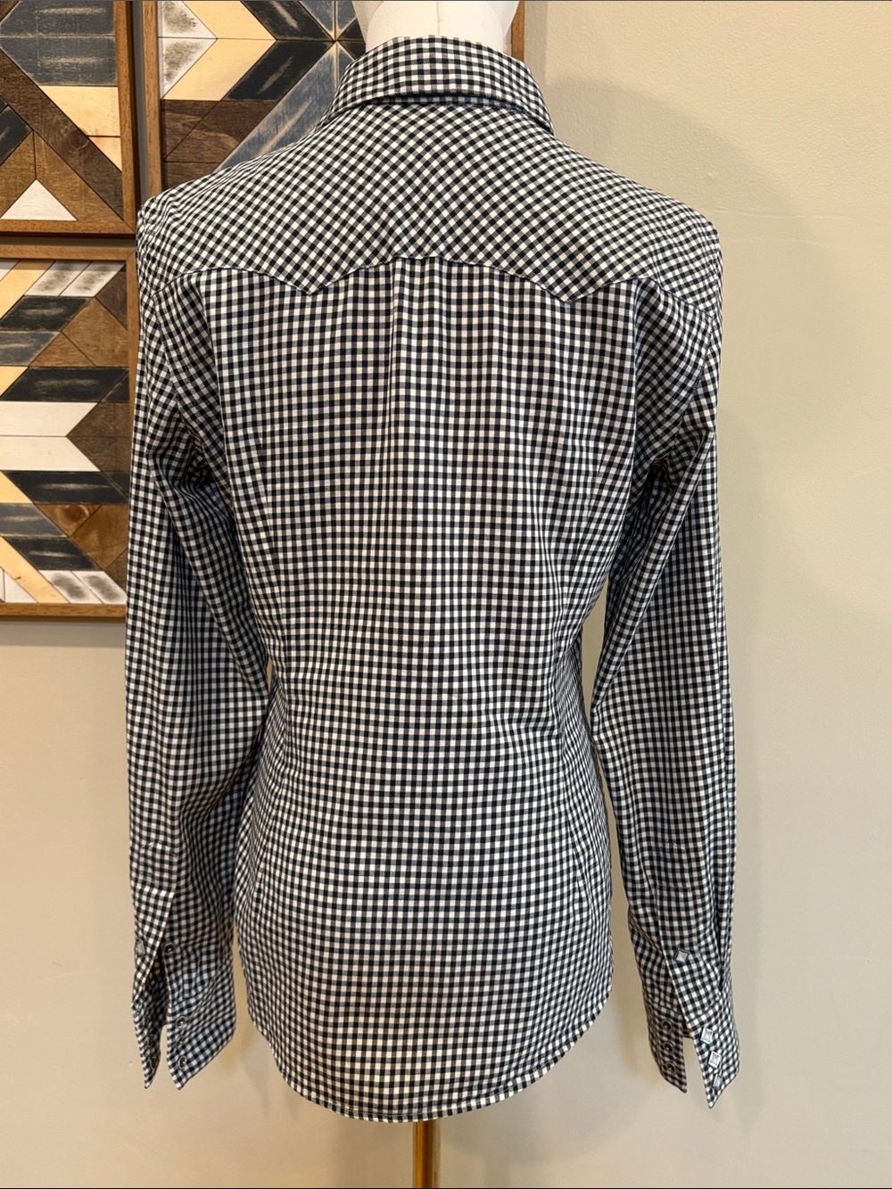 Ralph Lauren Black and White Gingham Button-Down Shirt - Picture 8 of 15